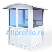 Будка пост охраны из алюминиевого профиля, вид спереди