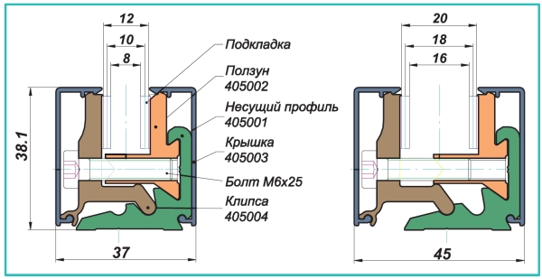 зажимной профиль схема