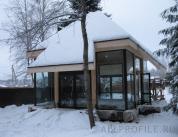 Беседка-барбекю из алюминиевого профиля вид сбоку