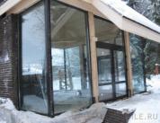 Беседка-барбекю из алюминиевого профиля вид под углом